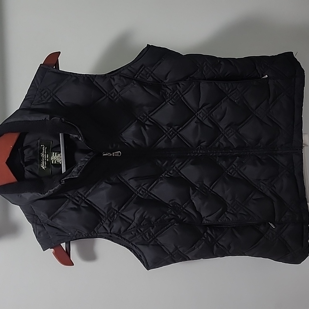Eddie Bauer Goose Down Vest,  size Medium, Black